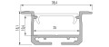 Profil de aluminiu inSILEDA pentru benzile LED - Argintiu anodizat - 1m 
