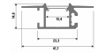 Profil de aluminiu MONO pentru benzile LED - Argintiu anodizat - 2m