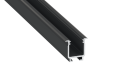 Profil de aluminiu W pentru benzile LED - Negru - 1m