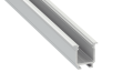 Profil de aluminiu W pentru benzile LED - Argintiu brut - 2m