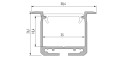 Profil de aluminiu inDILEDA pentru benzile LED - Argintiu anodizat - 1m