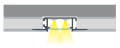 Profil de aluminiu ZATI pentru benzile LED - Argintiu anodizat - 2m