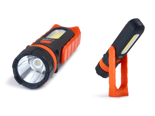 Lanternă de atelier LED 3W COB + 3W LED - Alb rece (6000K) - cu baterii 3xAAA