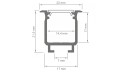 Profil de aluminiu W pentru benzile LED - Negru - 1m