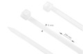 Brățară de cablu cu cleme 5x250mm - Albă - 100 buc