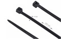 Brățară de cablu cu cleme 4x200mm - Neagră - 100 buc