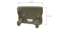 Obturator pentru profil A cu capac High cu orificiu - Inox
