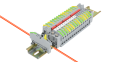 Set: Conector tip punte cu 5 căi CMK-420-5 pentru șină DIN - 25 buc