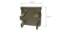 Obturator pentru profil Y cu capac Basic fără orificiu - Inox