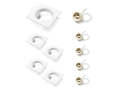 Set: 5x Corp de iluminat halogen încorporabil fix din oțel LED ATIS - Alb + 5x Soclu GU10 