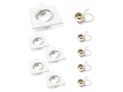 Set: 5x Spot LED mobil încastrabil din oțel SATI - Alb + 5x Soclu GU10