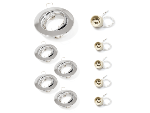 Set: 5x Spot LED încastrabil orientabil din oțel SITA - Crom + 5x Soclu GU10