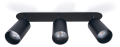 Corp de iluminat halogen mobil încastrat din aluminiu LED Lungo x3 - Negru mat
