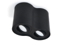 Corp de iluminat halogen mobil montat pe zid din aluminu LED Busto x2 - Negru