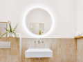 Oglindă LED rotundă iluminată cu margine sablată - diametru 60cm - Alb neutru (4500K)