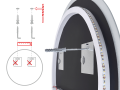 Oglindă LED rotundă iluminată cu margine sablată - diametru 60cm - Alb neutru (4500K)