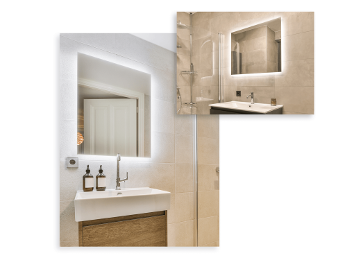 Oglindă LED dreptunghiulară iluminată - 60x80 cm - Alb neutru (4500K)