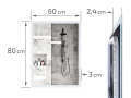 Oglindă LED dreptunghiulară iluminată, cu margine sablată - 60x80 cm - alb neutru (4500K)