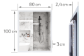 Oglindă LED dreptunghiulară iluminată cu margine sablată - 80x100 cm - Alb neutru (4500K)