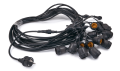 Set: Ghirlandă grădină 15m 15xE27 + 15x Bec cu LED E27 6W filament
