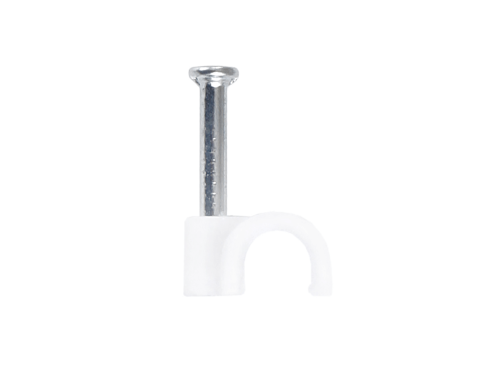 Suport cablu rotund FLOP cu cui - diametru: 4mm - pachet de 100 bucăți