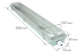 Set: 1x Corp de iluminat ermetic 2x60cm + 2x Tub LED 9W - Alb neutru (4500K)