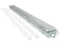 Set: 1x Corp de iluminat ermetic 2x120cm + 2x Tub LED 18W - Alb neutru (4500K)