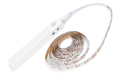 Set bendă LED 5V 2m - Alb cald (3000K) + controler cu senzor de mișcare și crepuscular pe baterii AAA
