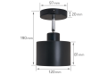 Corp de iluminat aplicat pe perete/tavan E27 LED Elza x1 - Negru