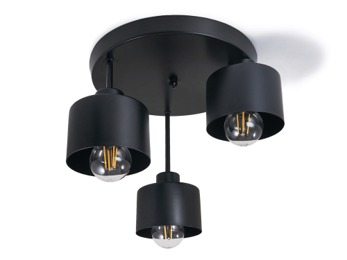 Corp de iluminat aplicat pe perete/tavan E27 LED Elza x3 - Negru
