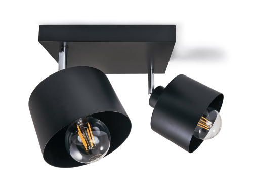 Corp de iluminat aplicat pe perete/tavan E27 LED Elza x2 - Negru
