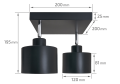 Corp de iluminat aplicat pe perete/tavan E27 LED Elza x2 - Negru