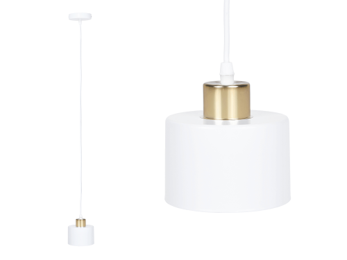 Lampă suspendată de tavan E27 LED Elza x1 - Alb + auriu