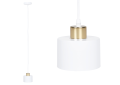 Lampă suspendată de tavan E27 LED Elza x1 - Alb + auriu
