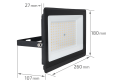 Proiector CUDI 2în1 - halogen LED 100W - Negru - Alb rece (6500K)
