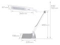 Lampă de birou pentru desen tehnic LED 9W STL018 - Argintie - Multicolor (3000-6000K)