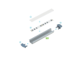Profil de aluminiu B pentru benzile LED - Inox - 1m