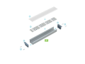 Profil de aluminiu INSO pentru benzile LED - Argintiu brut - 2m
