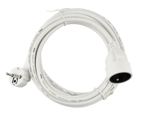 Prelungitor de 5m - 1x priză de alimentare 230V - Alb