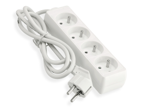 Prelungitor tip bară 1.5m - 4 x priză de alimentare 230V - Alb