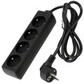 Prelungitor tip bară 1.5m - 4 x priză de alimentare 230V - Negru
