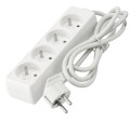 Prelungitor tip bară 3m - 4 x priză de alimentare 230V - Alb