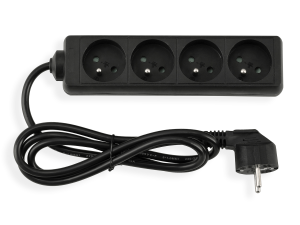 Prelungitor tip bară 3m - 4 x priză de alimentare 230V - Negru
