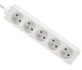 Prelungitor tip bară 1.5m - 5 x priză de alimentare 230V - Alb