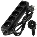 Prelungitor tip bară 1.5m - 5 x priză de alimentare 230V - Negru
