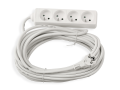 Prelungitor cu bandă de 10m - 4 x priză de alimentare 230V - Alb