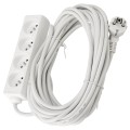 Prelungitor cu bandă de 10m - 4 x priză de alimentare 230V - Alb