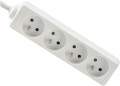 Prelungitor de 5m - 4 x priză de alimentare 230V - Alb