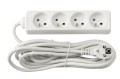 Prelungitor de 5m - 4 x priză de alimentare 230V - Alb