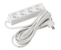 Prelungitor de 5m - 4 x priză de alimentare 230V - Alb